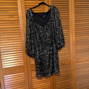Black sequin party dress
